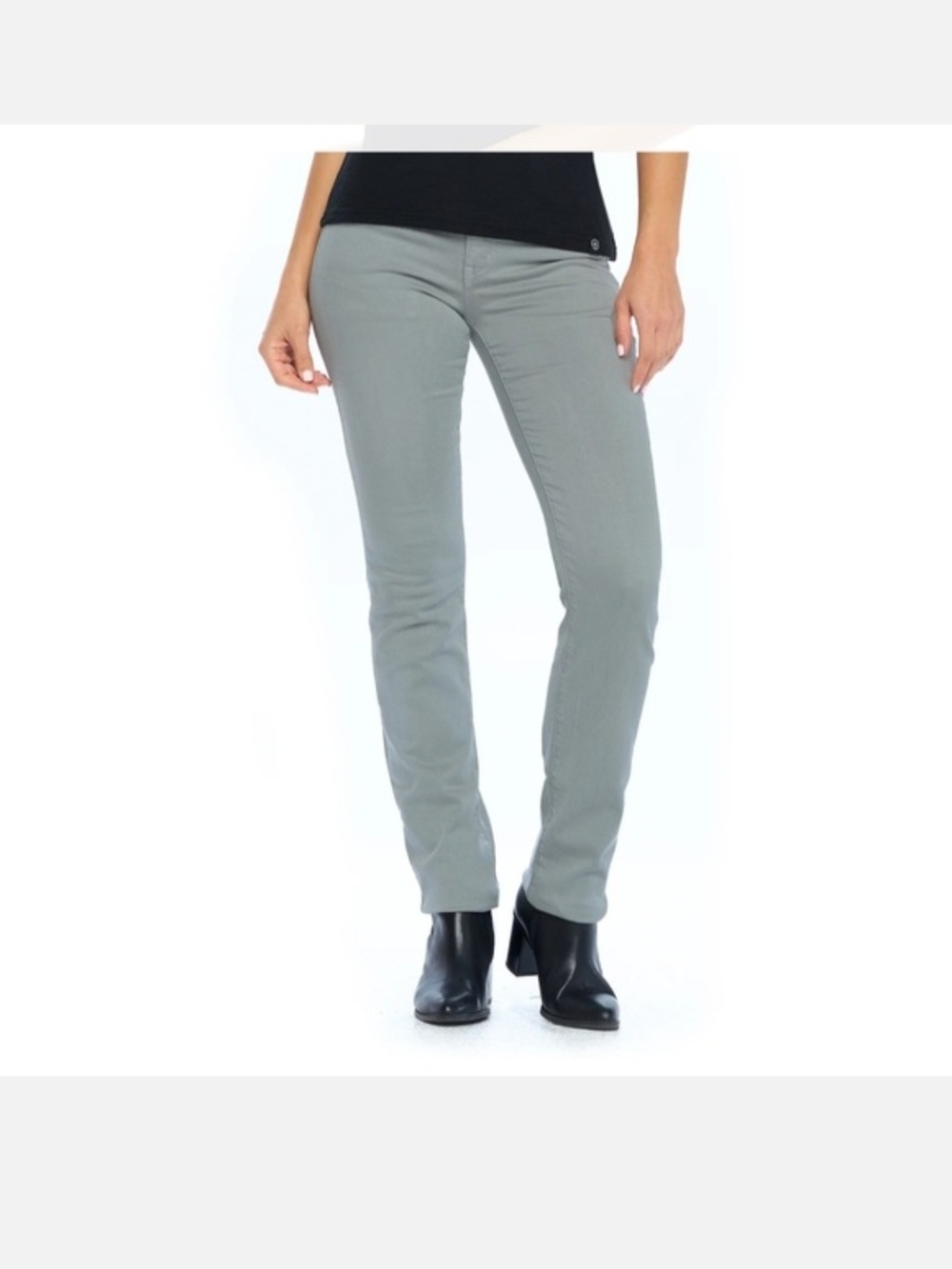 Aviator Skinny Jeans Women 30 Gray Stretch Travel Pants Made in USA Tencel Blend